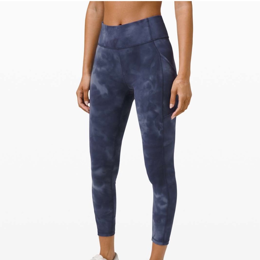 Lululemon invigorate high rise diamond due blue 25”